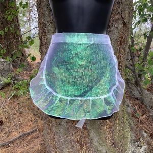Small AB Fabric Apron With Ruffles Birthday Gift Costume Retro Apron Tea party